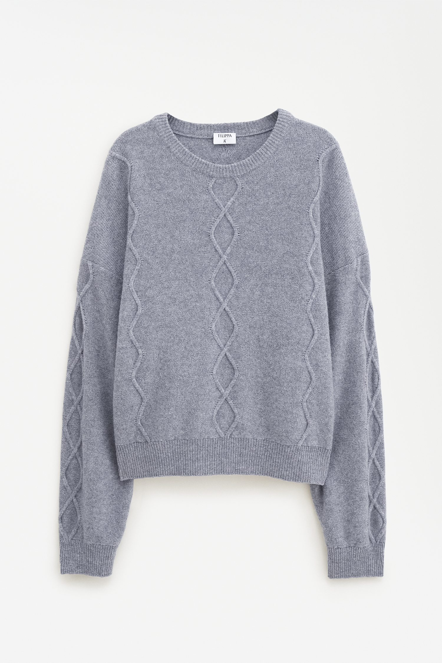 Filippa K Diamond Cable Sweater In Grey